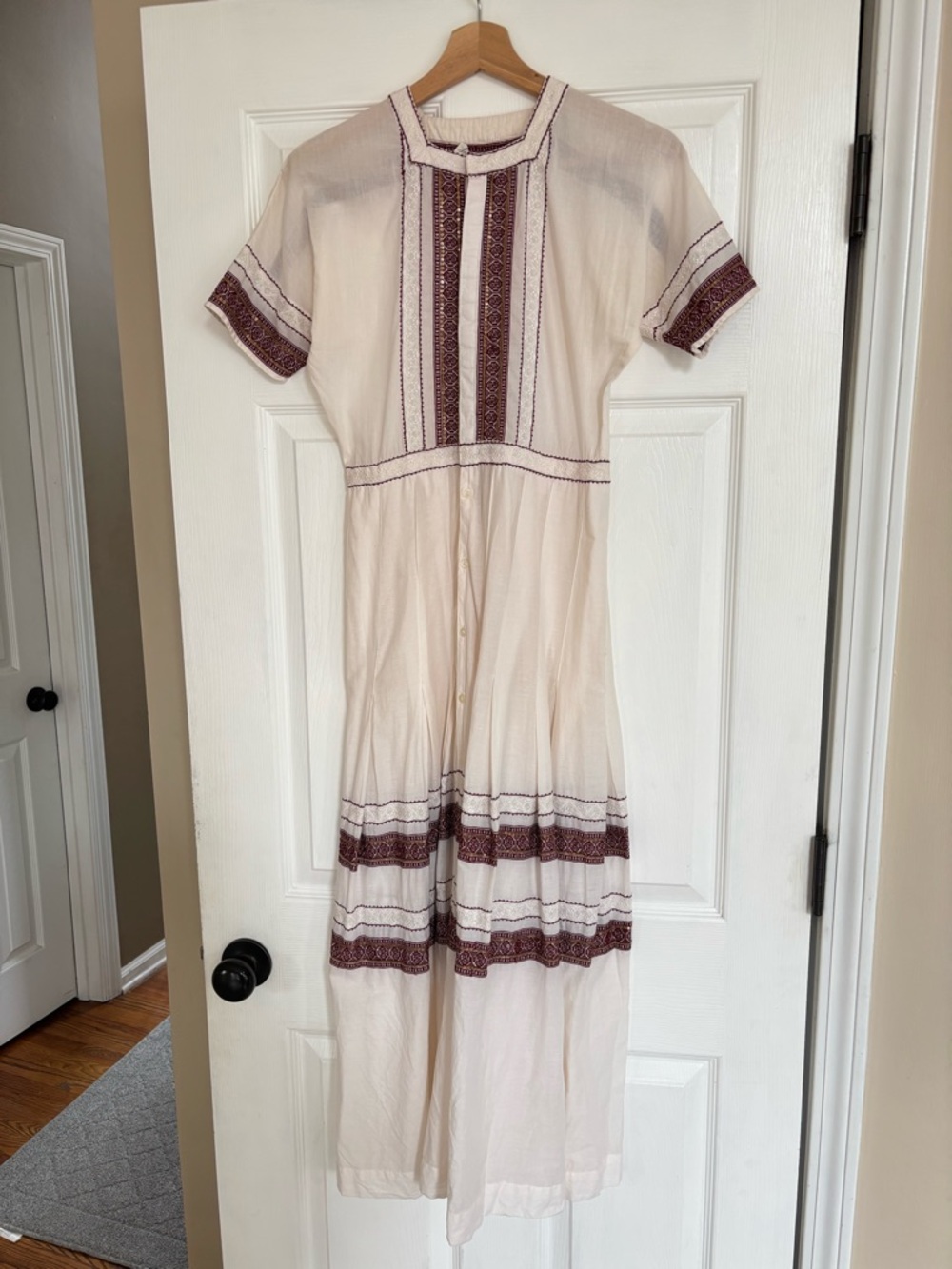 LoveShackFancy Edie Embroidered Midi Dress, Size 1/Small